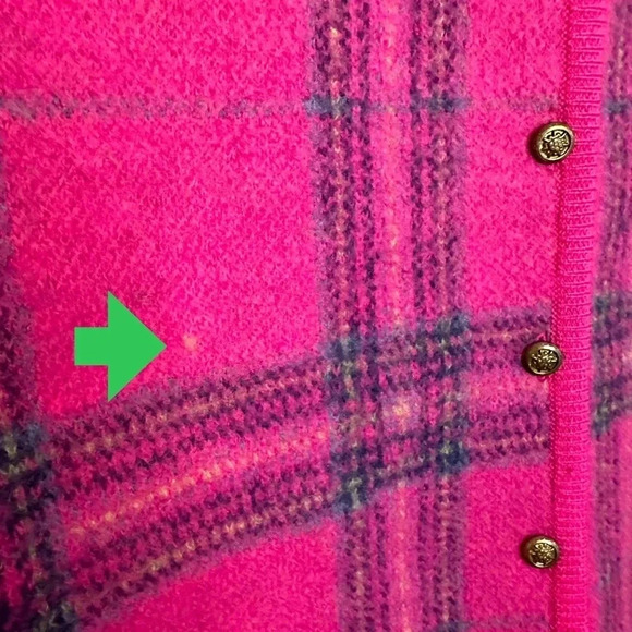 Robin Sinkler Vintage Pink Plaid Wool Button Vest Size Medium - Picture 3 of 8